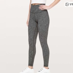 Lululemon Wunder Under Variegated Textured High-Waisted Knit Leggings Sz 6